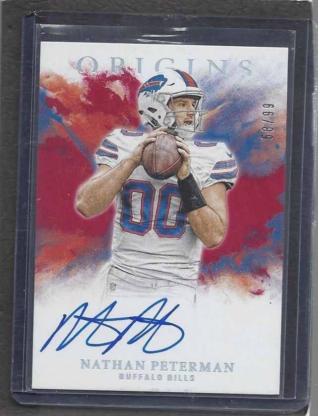 NATHAN PETERMAN 2017 PANINI ORIGINS RED ON CARD ROOKIE AUTO RC #D 58/99