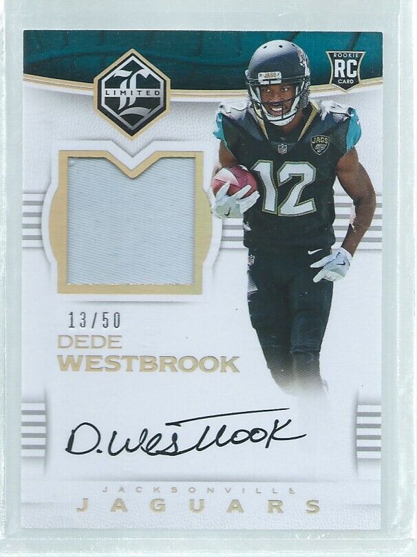 DEDE WESTBROOK 2017 PANINI LIMITED JERSEY ON CARD AUTO GOLD RC #D 13/50