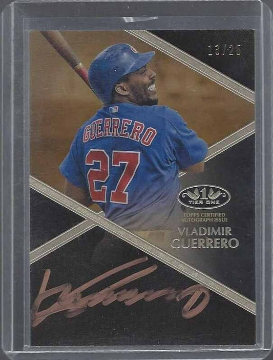 VLADIMIR GUERRERO 2019 TOPPS TIER ONE BRONZE INK ON CARD AUTO #D 13/25