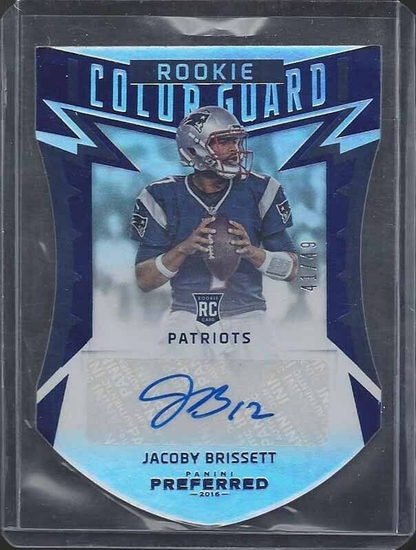 JACOBY BRISSETT 2016 PREFERRED COLOR GUARD BLUE DIE CUT AUTO RC #D 34/49