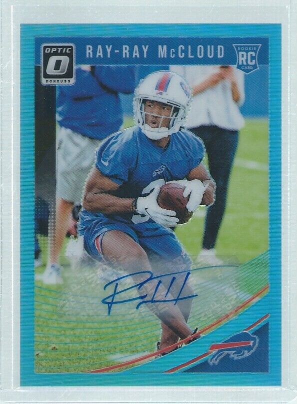 RAY-RAY MCCLOUD 2018 PANINI DONRUSS OPTIC AUTO BLUE HOLO RC #D 30/75