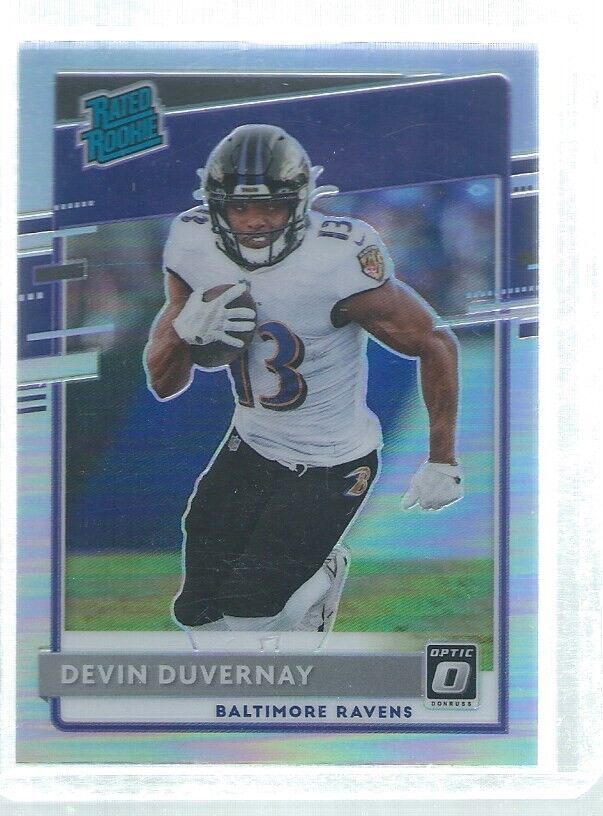DEVIN DUVERNAY 2020 DONRUSS OPTIC RATED ROOKIE SILVER HOLO RC #179