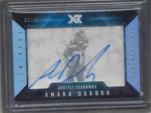 AMARA DARBOH 2017 PANINI XR LUMINOUS ENDORSEMENTS ON CARD ROOKIE AUTO RC #D /99