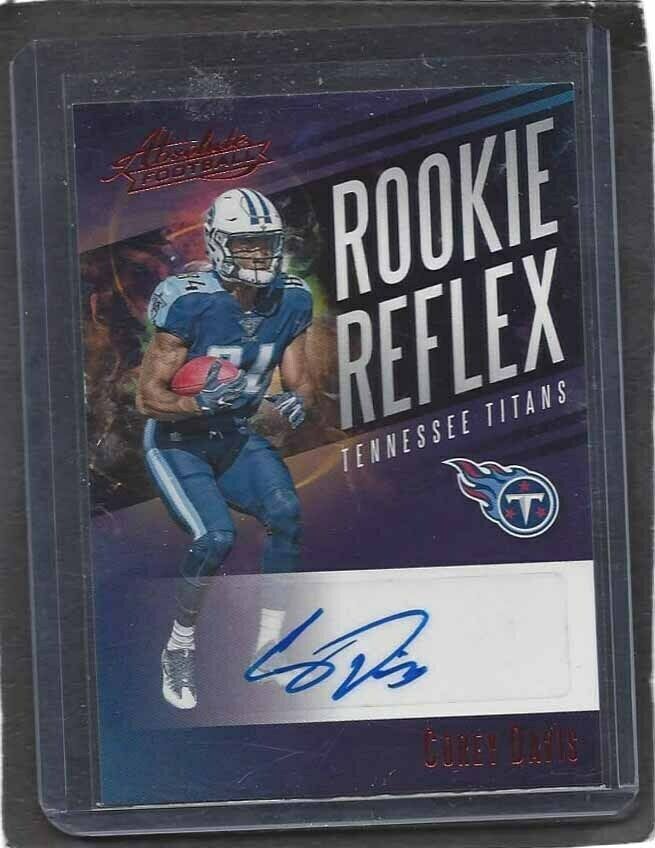 COREY DAVIS 2017 PANINI ABSOLUTE ROOKIE REFLEX RED TITANS AUTO RC