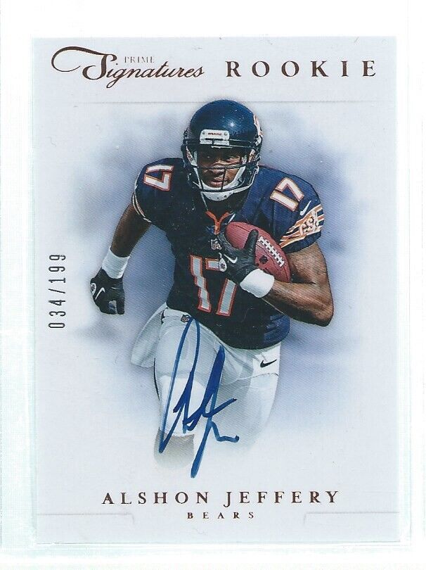 ALSHON JEFFERY 2012 PRIME SIGNATURES ROOKIE ON CARD AUTO RC #D 34/199