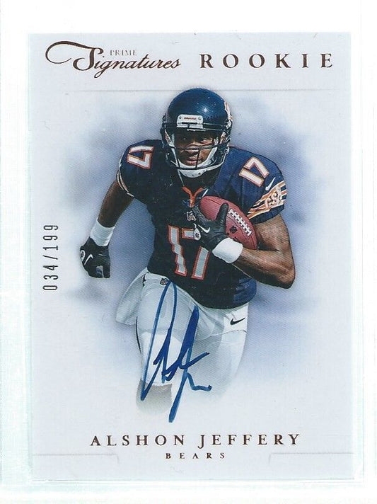 ALSHON JEFFERY 2012 PRIME SIGNATURES ROOKIE ON CARD AUTO RC #D 34/199