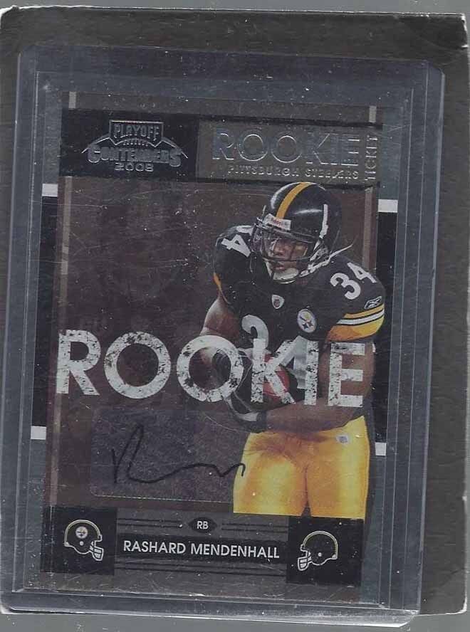 RASHARD MENDENHALL 2008 PLAYOFF CONTENDERS ROOKIE TICKET STEELERS AUTO RC #187