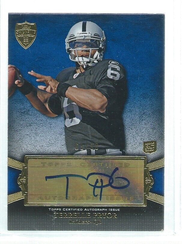 TERRELLE PRYOR 2012 TOPPS SUPREME AUTO BLUE RC #D 68/90
