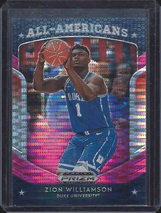 ZION WILLIAMSON 2019 PANINI PRIZM PINK PULSAR PRIZMS ALL AMERICANS RC #100