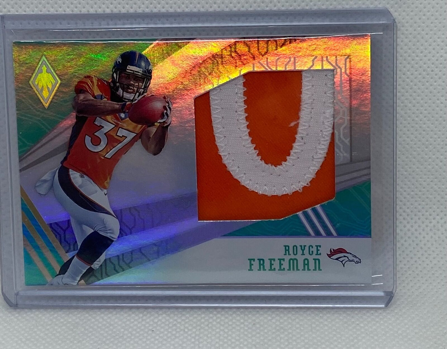 ROYCE FREEMAN 2018 PANINI PHOENIX JUMBO PATCH RC #D 04/10