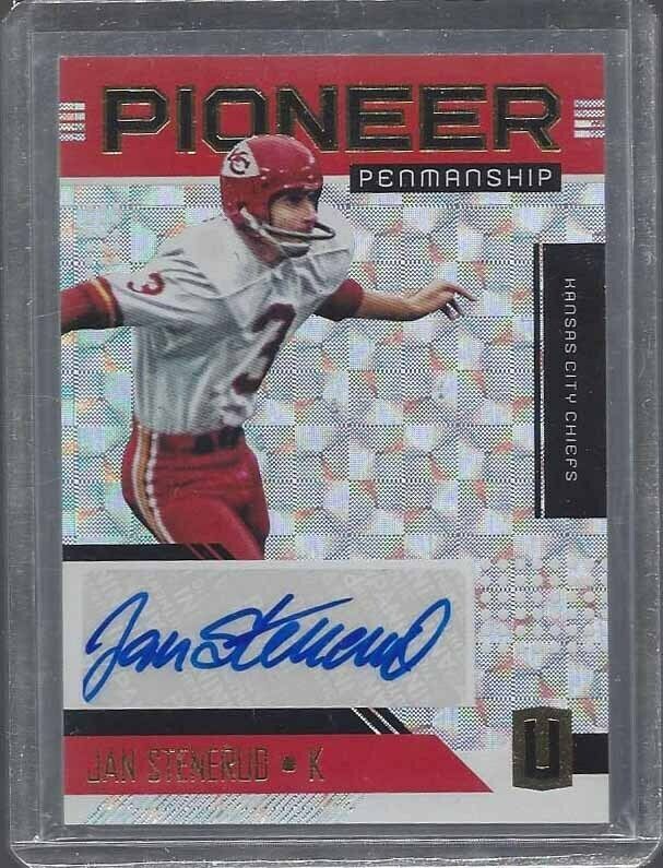 JAN STENERUD 2018 UNPARALLELED PIONEER PENMANSHIP HYPER CHIEFS AUTO #D 21/25