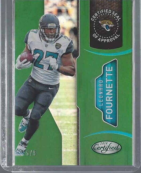 LEONARD FOURNETTE 2018 CERTIFIED SEAL OF APPROVAL MIRROR EMERALD GREEN #D 5/5