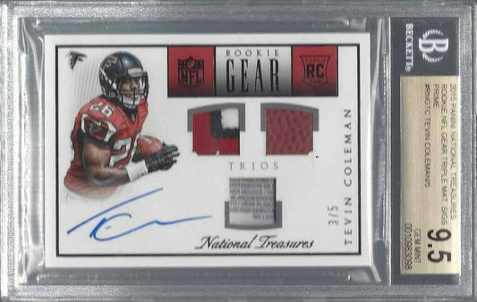 TEVIN COLEMAN 2015 NATIONAL TREASURES TAG PATCH AUTO RC /5 BGS 9.5 10 AU POP 1/1