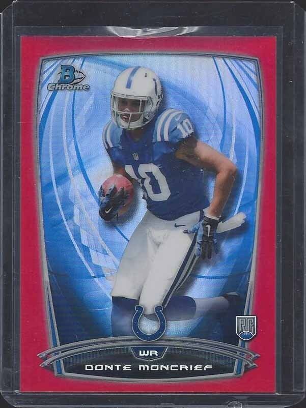 DONTE MONCRIEF 2014 BOWMAN CHROME RED COLTS ROOKIE REFRACTOR RC #D 22/25