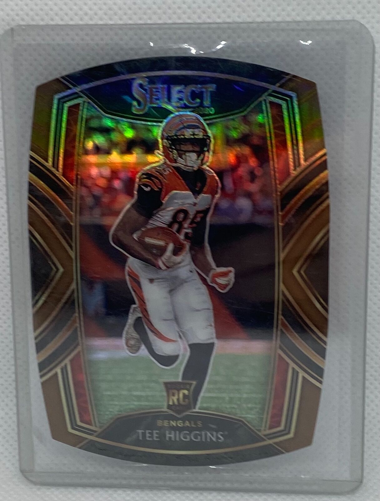 TEE HIGGINS 2020 PANINI SELECT CLUB LEVEL BRONZE PRIZM DIE CUT RC #D 069/355