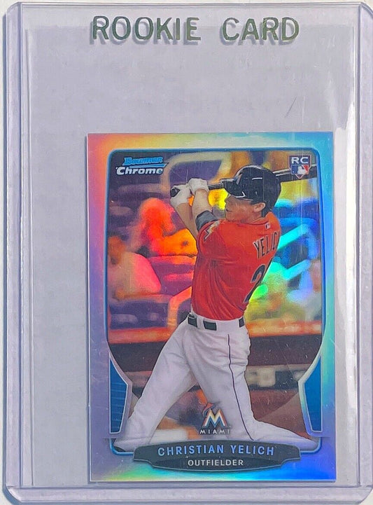 CHRISTIAN YELICH 2013 BOWMAN CHROME MINI SILVER REFRACTOR ROOKIE RC #D 095/125