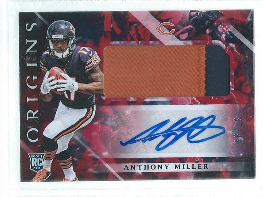 ANTHONY MILLER 2018 PANINI ORIGINS 2 COLOR PATCH AUTO RED RC #D 87/99