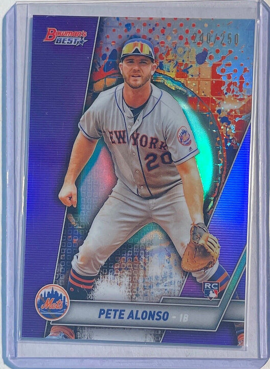 PETE ALONSO 2019 BOWMAN'S BEST PURPLE REFRACTOR ROOKIE RC #D 240/250