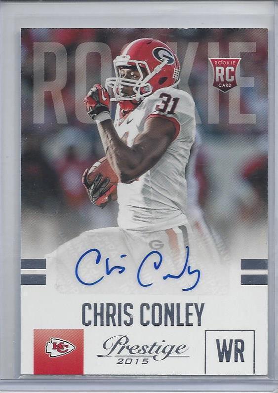 CHRIS CONLEY 2015 PRESTIGE CHIEFS GEORGIA ROOKIE AUTO RC #217