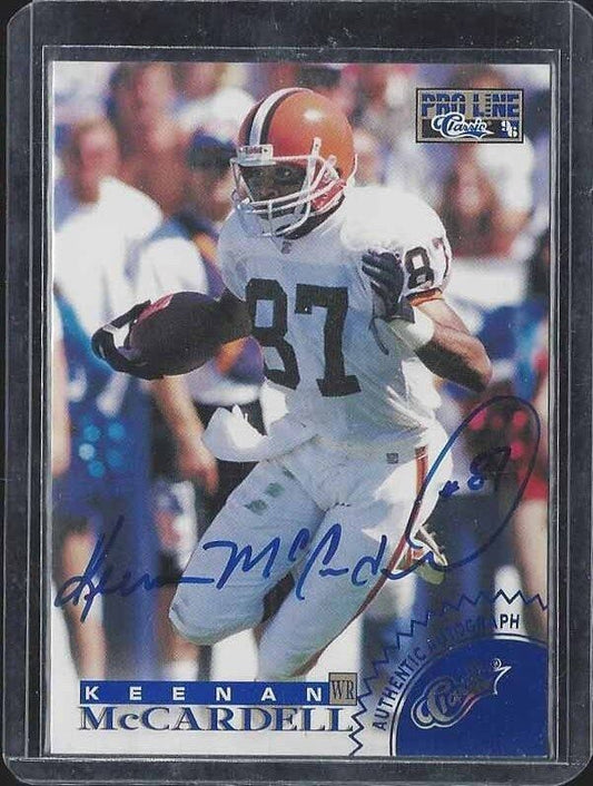 KEENAN MCCARDELL 1996 CLASSIC PRO LINE LIVE BROWNS ON CARD AUTO