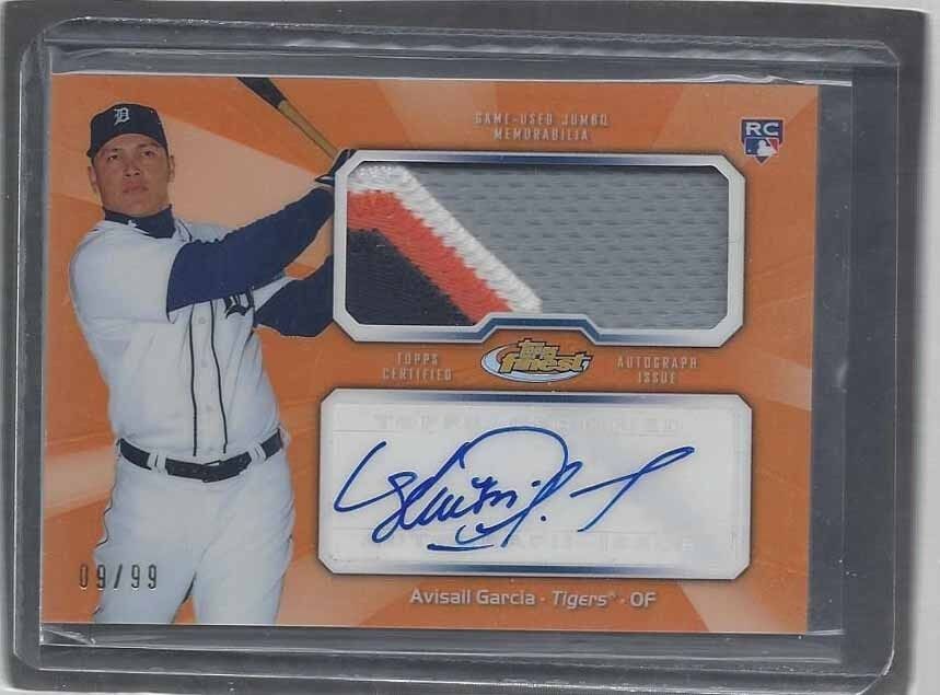AVISAIL GARCIA 2013 TOPPS FINEST ORANGE REFRACTOR RPA 4 COLOR PATCH AUTO RC /99