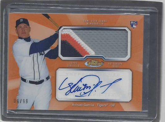 AVISAIL GARCIA 2013 TOPPS FINEST ORANGE REFRACTOR RPA 4 COLOR PATCH AUTO RC /99