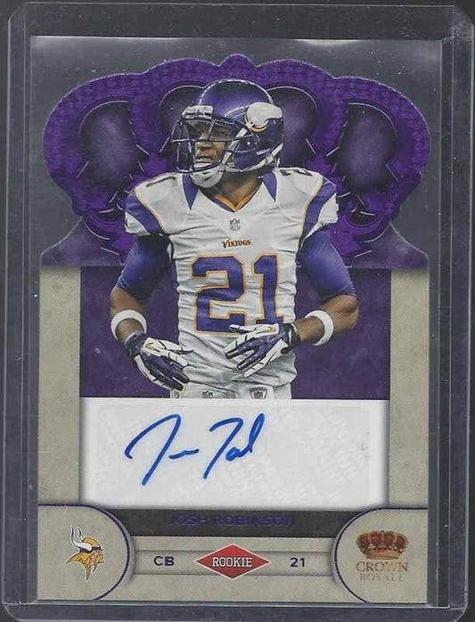 JOSH ROBINSON 2012 CROWN ROYALE PURPLE DIE CUT VIKINGS ROOKIE AUTO RC #D 5/25