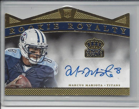 MARCUS MARIOTA 2015 CROWN ROYALE ROOKIE ROYALTY GOLD DIE CUT AUTO RC #D 40/49