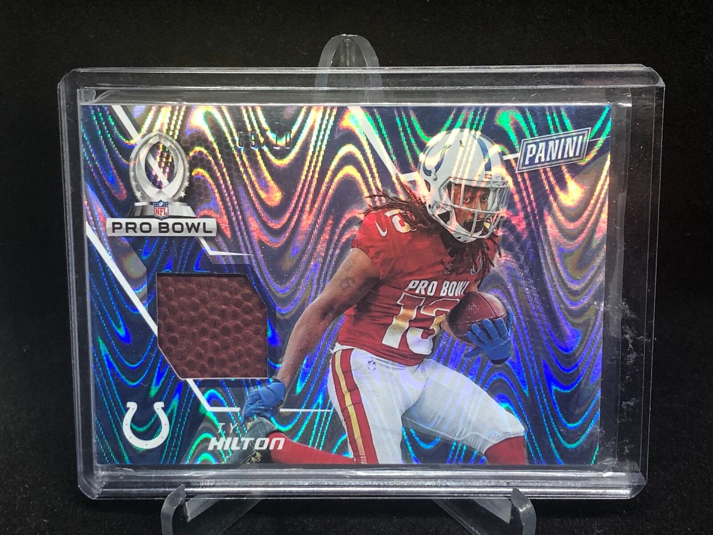 TY HILTON 2016 PANINI DAY PRO BOWL GAME USED FOOTBALL #D 9/10