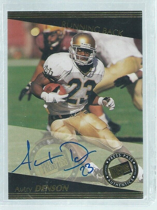 AUTRY DENSON 1999 PRESS PASS ON CARD AUTO RC