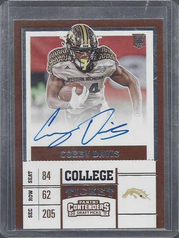 COREY DAVIS 2017 PANINI CONTENDERS ON CARD COLLEGE TICKET ROOKIE AUTO RC #119