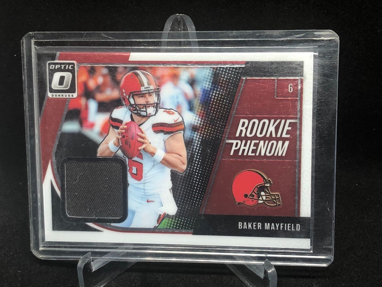 BAKER MAYFIELD 2018 DONRUSS OPTIC ROOKIE PHENOM JERSEY RC