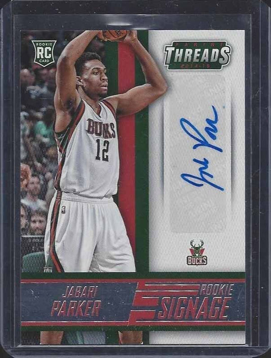 JABARI PARKER 2014-15 PANINI THREADS ROOKIE SIGNAGE AUTO RC #7