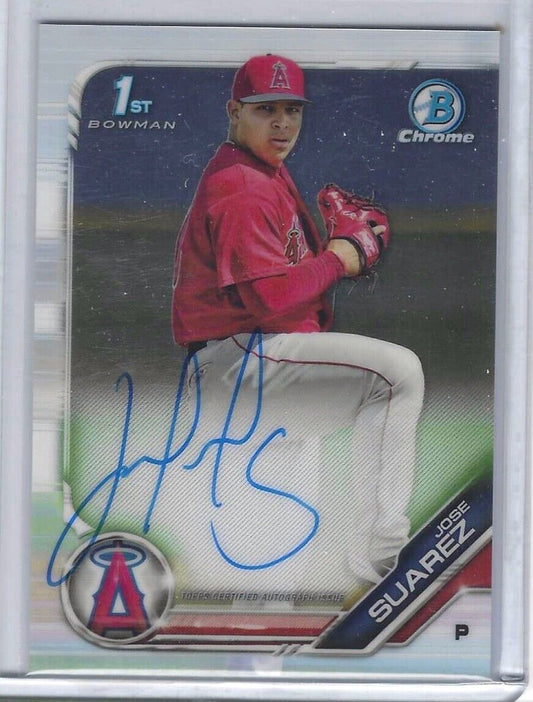 JOSE SUAREZ 2019 BOWMAN CHROME 1ST PROSPECT ON CARD AUTO #CPA-JS