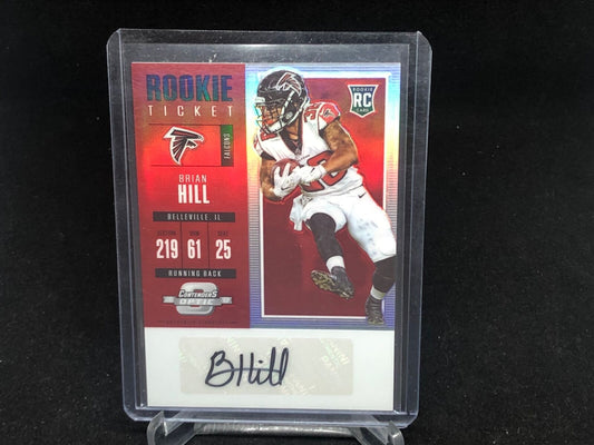 BRIAN HILL 2017 PANINI CONTENDERS OPTIC ROOKIE TICKET RED PRIZM AUTO RC #D 48/75