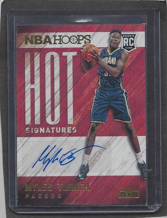 MYLES TURNER 2015-16 NBA HOOPS HOT SIGNATURES ROOKIE AUTO RC