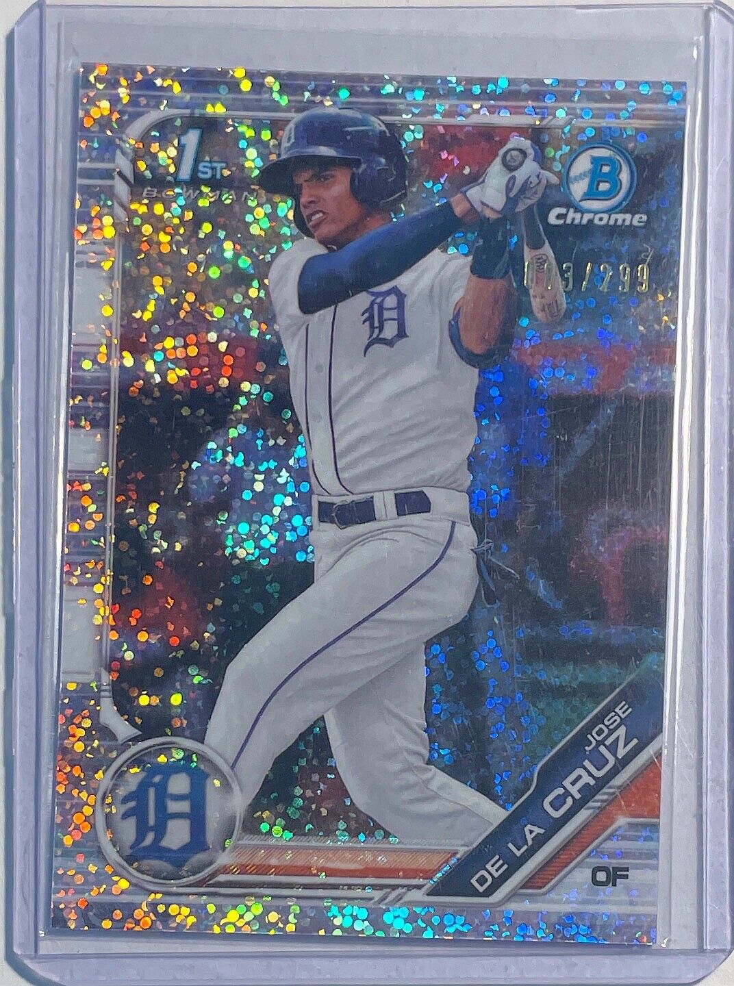 JOSE DE LA CRUZ 2019 BOWMAN CHROME 1ST PROSPECT SPECKLE REFRACTOR #D 083/299