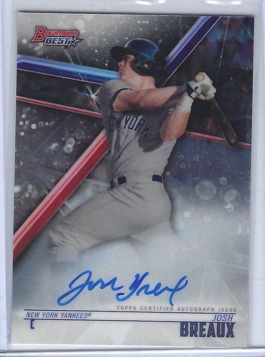 JOSH BREAUX 2018 BOWMANS BEST ON CARD PROSPECT AUTO #B18-KRO