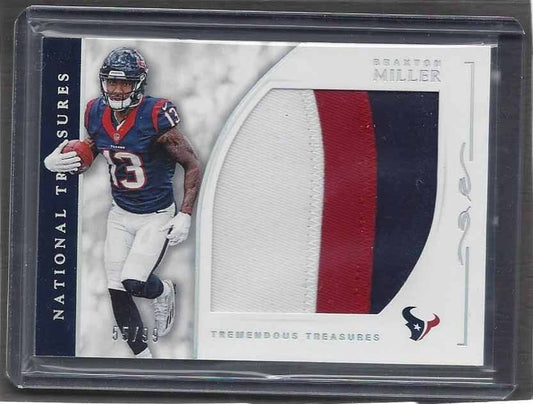 BRAXTON MILLER 2016 NATIONAL TREASURES TREMENDOUS JUMBO 3 COLOR PATCH RC #D /99