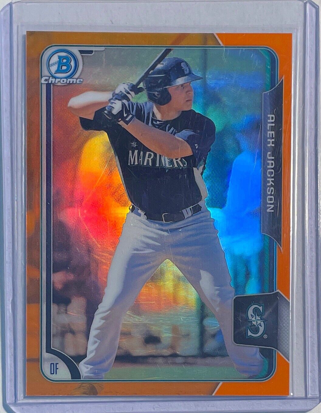 ALEX JACKSON 2015 BOWMAN CHROME PROSPECT ORANGE REFRACTOR #D 09/25