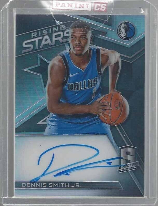 DENNIS SMITH JR 2017-18 PANINI SPECTRA RISING STARS ON CARD AUTO RC #D 75/199