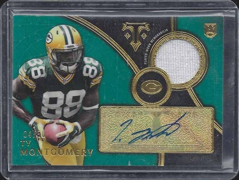TY MONTGOMERY 2015 TOPPS TRIPLE THREADS GREEN PACKERS JERSEY AUTO RC #D 4/50