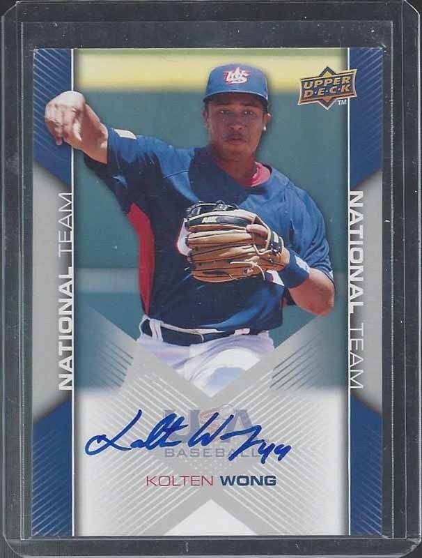 KOLTEN WONG 2009 UPPER DECK USA NATIONAL TEAM CARDINALS PROSPECT ON CARD AUTO