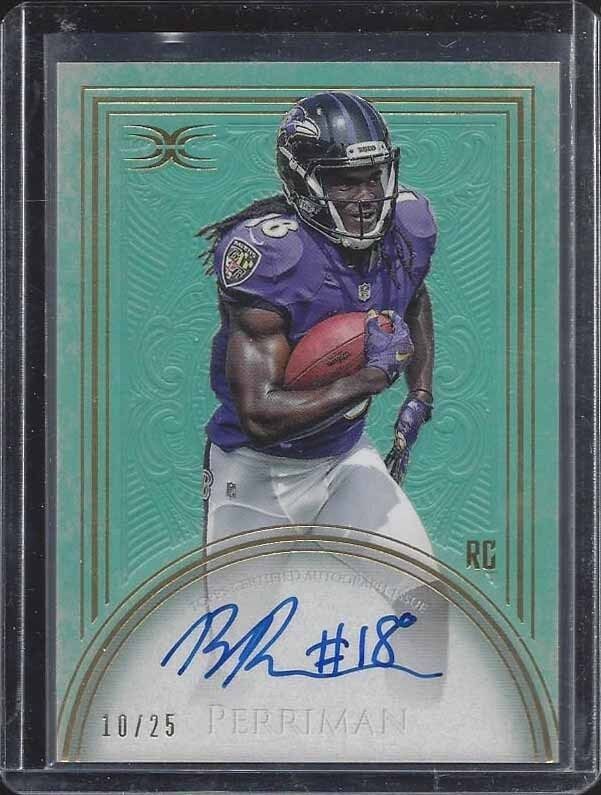 BRESHAD PERRIMAN 2015 TOPPS DEFINITIVE GREEN ON CARD ROOKIE AUTO RC #D 10/25