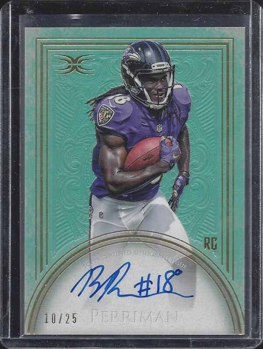 BRESHAD PERRIMAN 2015 TOPPS DEFINITIVE GREEN ON CARD ROOKIE AUTO RC #D 10/25