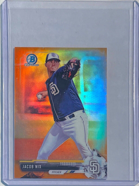 JACOB NIX 2017 BOWMAN CHROME PROSPECT MINI ORANGE REFRACTOR #D 08/25