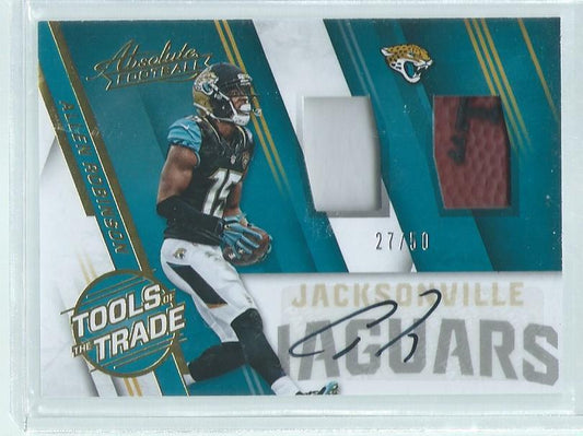 ALLEN ROBINSON 2016 ABSOLUTE TOOLS OF THE TRADE DUAL PATCH ON CARD AUTO #D /50
