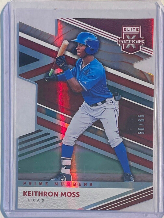 KEITHRON MOSS 2020 ELITE EXTRA PRIME NUMBERS PROSPECT RED DIE-CUT #D 50/65