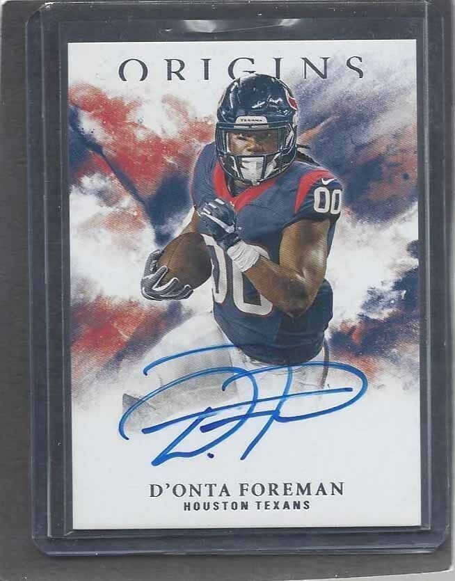 D'ONTA FOREMAN 2017 PANINI ORIGINS TEXANS ON CARD ROOKIE AUTO RC
