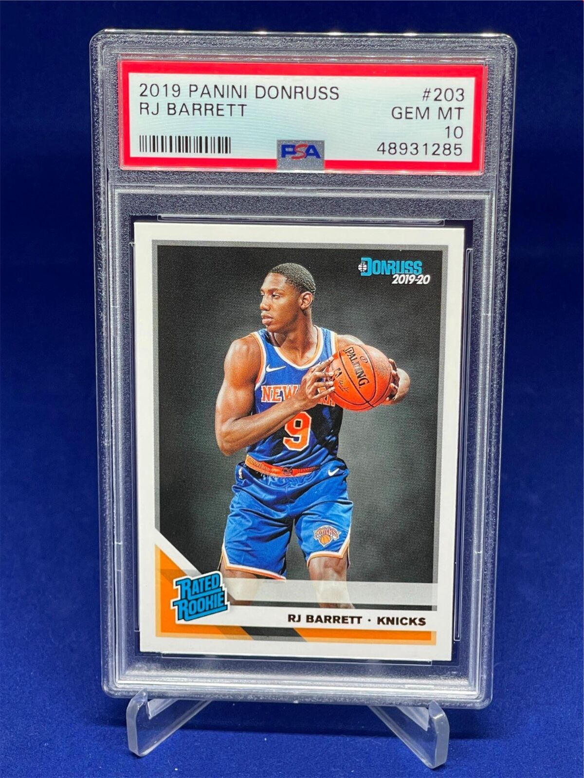 RJ BARRETT 2019-20 PANINI DONRUSS RATED ROOKIE RC #203 PSA 10